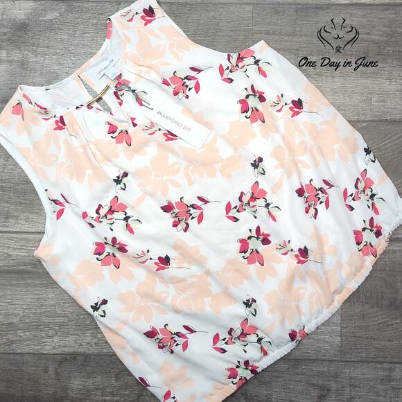 Liz Claiborne Sleeveless Floral Top Size L - Picture 1 of 5
